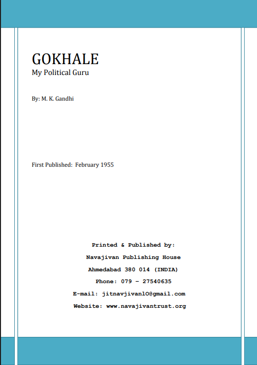 Gokhale: My Political Guru, Language - English